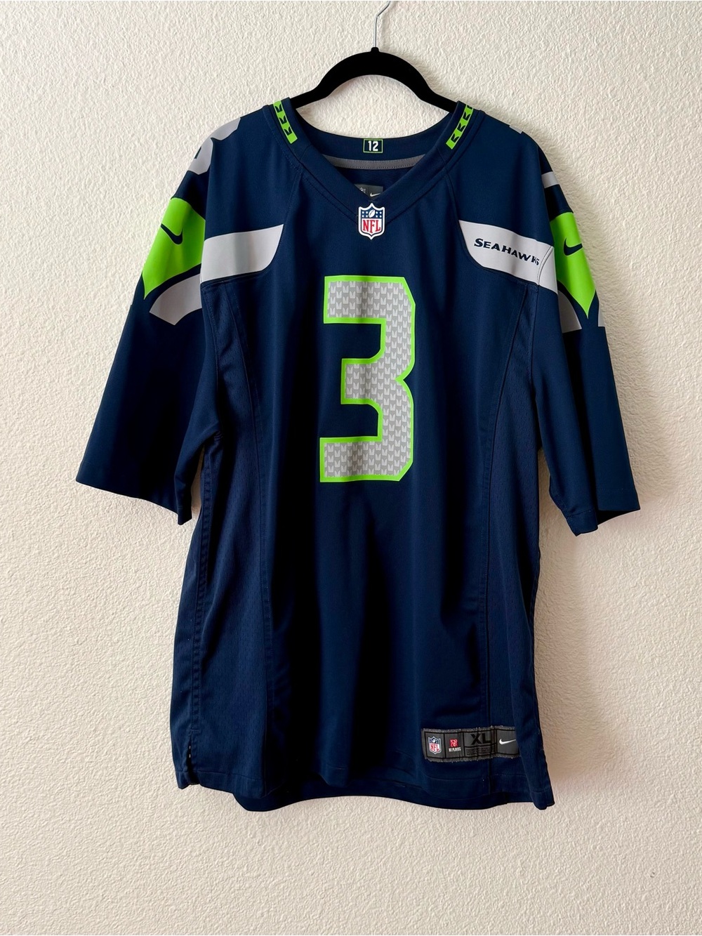 Nike NFL Russell Wilson #3 Seattle Seahawks Home Jersey Blue Men’s Size XL